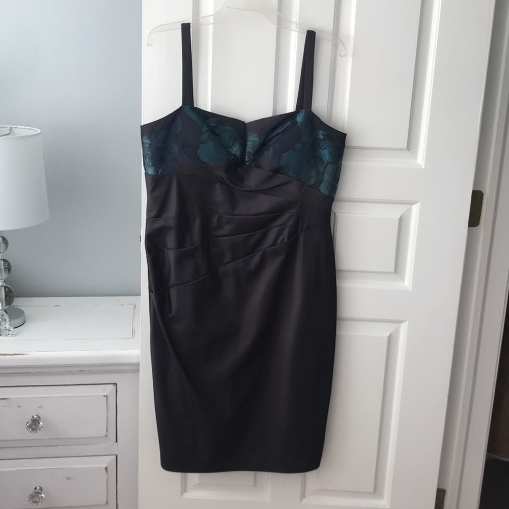 Eggplant colored cocktail dress.